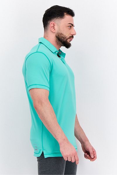 Puma Men Sportswear Fit Short Sleeves Outdoor Polo Shirt, Aqua Green