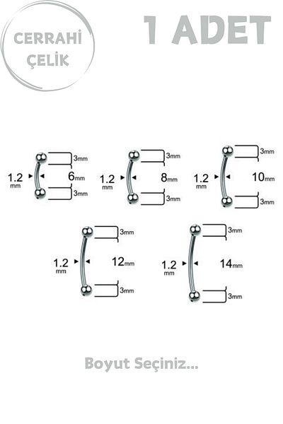Blisse Piercing Unisex Surgical Steel 3mm Bulk Rook Eyebrow Daith Helix Cartilage Piercing