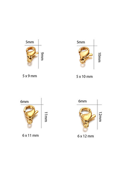 Choice 20 قطعة 6 × 12 مم مطلية بالذهب، 10/20/30 قطعة من مشابك لوبستر مطلية با...