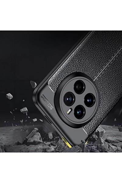 HANPORIUM Honor Magic 7 Pro Uyumlu Silikon Kılıf Deri Desenli Kamera Korumalı Darbe Emici Kapak