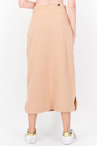 Puma Women Sportswear Fit Drawstring Brand Logo Midi Skirts, Tan