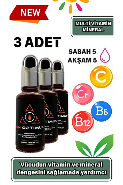 On Optimus Karadut Ekstresi,kırmızı Ginseng Ekstresi Ve Krom Içeren Sıvı Takviye Edici Gıda 30 ml 3 Adet