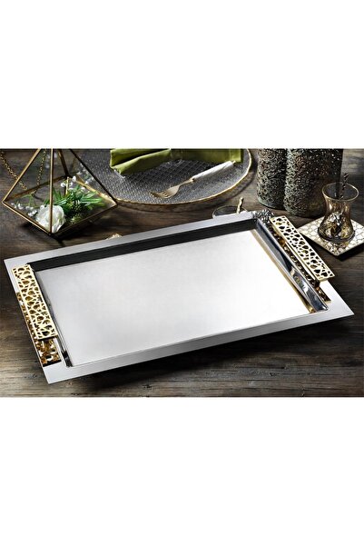 Tiamo Selçuklu Kahve Tepsi Gold 25 cm - 38 cm