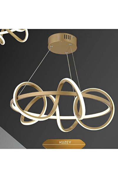 Stella Ledli Eskitme Gold Sarkıt 3 Işık Renk Avize Kumandalı Beyaz Işık Salon...