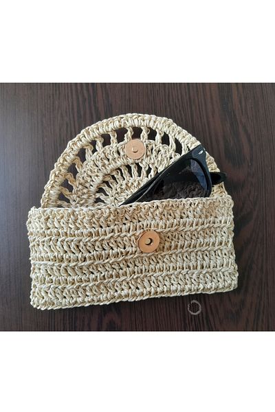 H R STORE H&R Store Glasses Case Hand Knitted Glasses Case Paper Rope Knitting