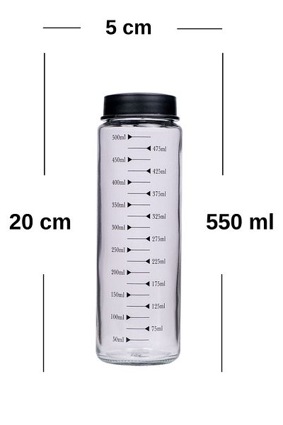 Hane Dostu 550 ml Scale Patterned Waterfresh Glass Bottle - Water Bottle and Sports Water Bottle