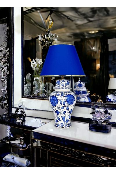 SweetSwan Alkimo Blue Dream Handmade Ceramic Lampshade Table Bed End Lamp Decor Lamp