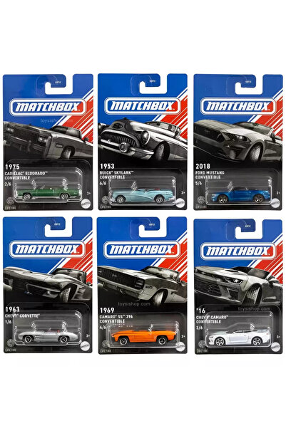 HOT WHEELS Matchbox Convertıble Amerikan Araçları 6'lı Set 2025