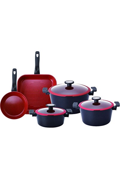 NEOFLAM Exterior De Chef 8-Piece Cookware Set, Black Ceramic