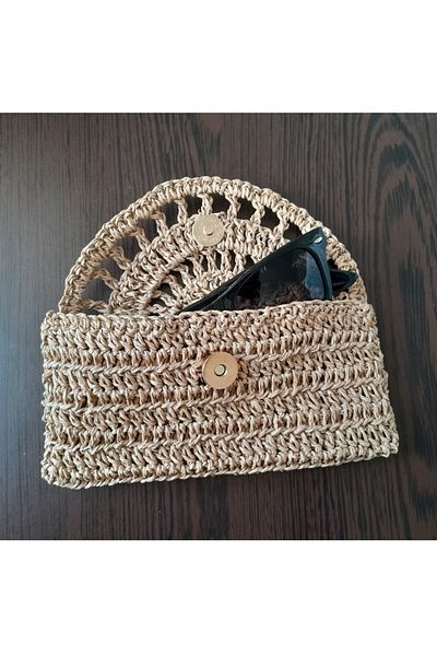 H R STORE H&R Store Glasses Case Hand Knitted Glasses Case Paper Rope Knitting