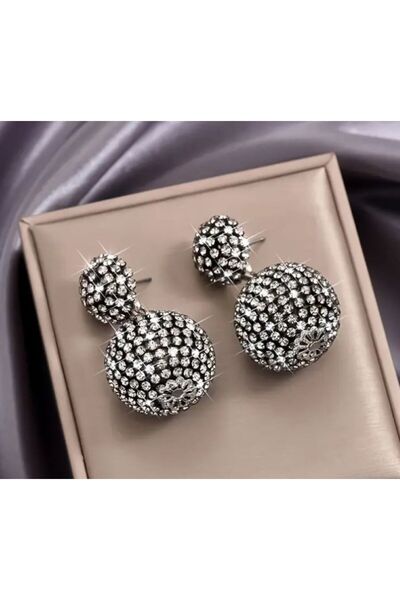 Dgt Luxury Parlak, Yapay Elmas, Top Küpe, Kulak İğnesi Paslanmaz Çelik