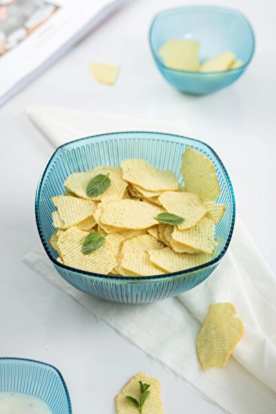 Depa Acrylic Baroque Aquamarin Medium Size Square Fruit & Salad Bowl & Mixing Bowl / 1.5 Lt (Not Glass