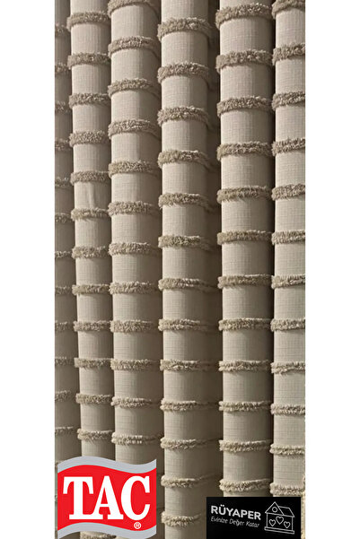 Taç Dream Cappuccino Color Tasseled Background Curtain Linen Single Wing 1St Quality Brochol Gift