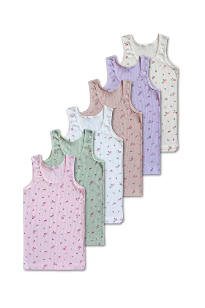 GizaKids 100% Cotton Girl's Athlete Undershirt Underwear Set of 6