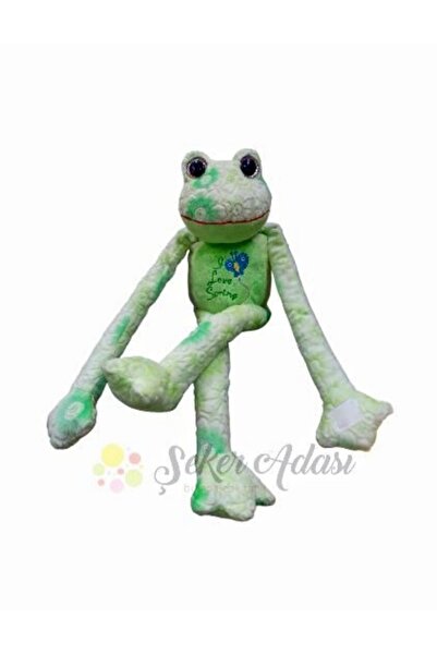 Şeker Adası Yeşil Kurbağa 40 cm  Froggie  Camgöz Peluş Oyuncak Özel Kaliteli ...