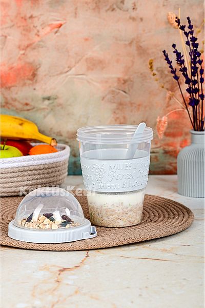 KaktüsKedi Prepare And Go Snack Container - Food Carrying and Storage Container White