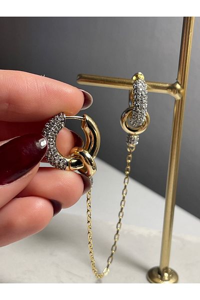 stainless steell 2 Li Dangle Hoop Earrings