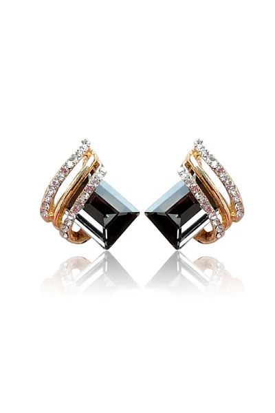 reyselstyle Anthracite Crystal Stone Luxury Earrings