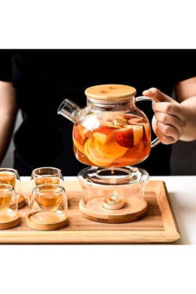 DORRY HOME إبريق شاي زجاجي سعة 1000 مل مع مصفاة - 6 أكواب مقاومة للحرارة من ا...