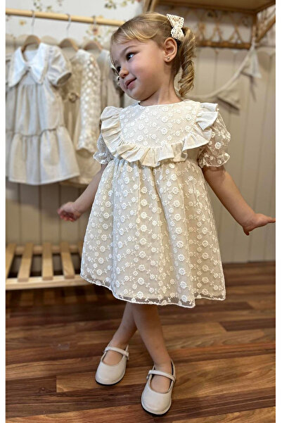 Baby Animals Βρεφικό φόρεμα για κορίτσια Παιδικό φόρεμα για πάρτι γενεθλίων Νυφικό λινό κοντομάνικο φόρεμα με επένδυση