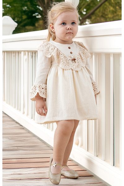Baby Animals Baby Girl Dress Girls Kids Dress Birthday Party Wedding Linen Long Sleeve Lined Dress