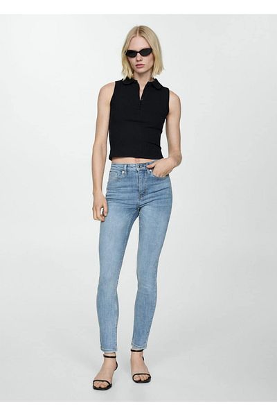 MANGO Woman Blugi skinny cu talie înaltă
