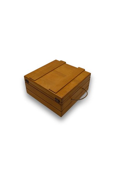 t tun's woods Beech Wooden Square Memory and Storage Box - Yellow Oak 27X27Cm Width 12cm Height Decorative Box