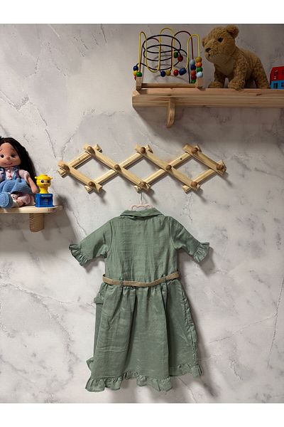 FESSHERA Rochie cu guler cămașă cu curea cu volane pentru fete – Design elegant și confortabil