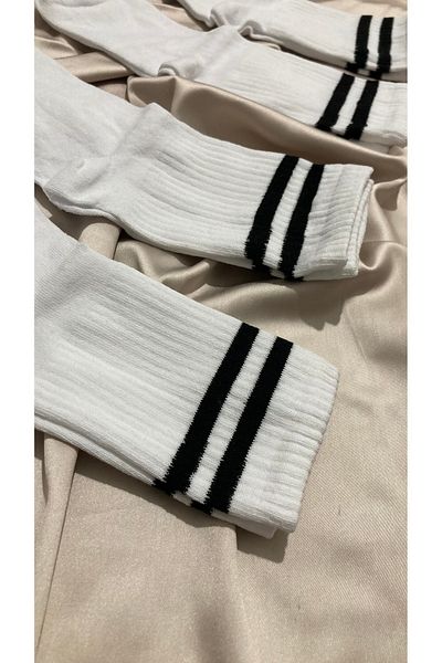 MODA 4 Pack Black Striped College Socks (4 Pairs)
