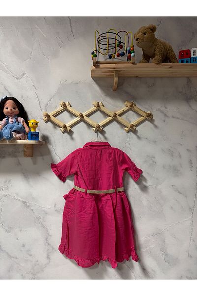 FESSHERA Rochie cu guler cămașă cu curea cu volane pentru fete – Design elegant și confortabil