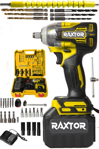 RAXTOR 36v 5.0ah Kömürsüz Motor 800 Nm 15 PİLLİ Torklu Şarjlı Somun Sıkma Bijon Sökme Set