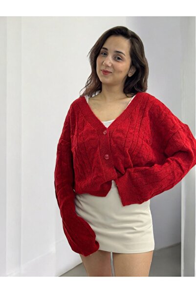 imoop design Women's Button Closure Hair Knit Knitwear Cardigan