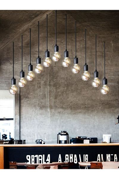 ONUR AVİZE Concept Storefront Lighting 1 Meter 11Pcs Single Black Pendants
