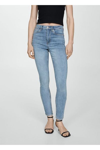 MANGO Woman Blugi skinny cu talie înaltă