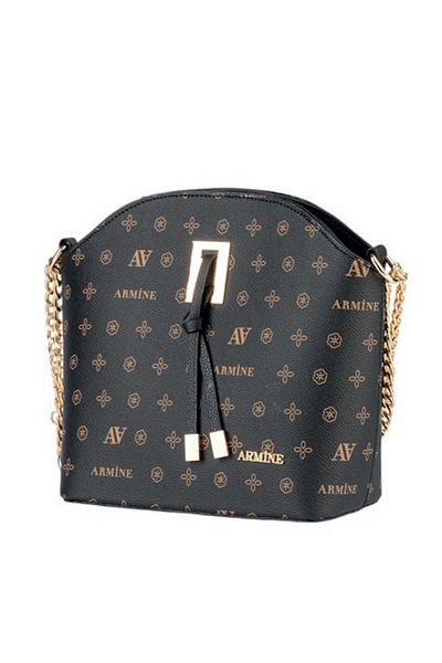 Armine Arm-102 Black Skin Printed Women's Shoulder Bag