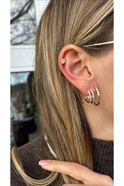 Liora Çoklu Görünümlü Gold Küpe