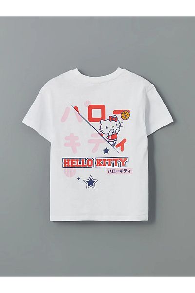 LC Waikiki Lcw Kids White Crew Neck Printed Girl's T-Shirt