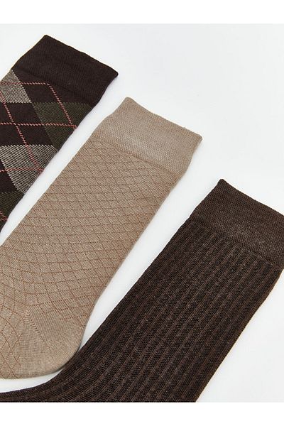 LC Waikiki Lcw Accessories Mixed Pattern Men's Socks 3-Piece
