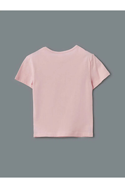 LC Waikiki LCW Kids Ecru Crew nyakú szalag részletes lány póló 2 csomag