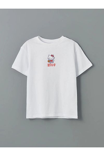 LC Waikiki Lcw Kids White Crew Neck Printed Girl's T-Shirt