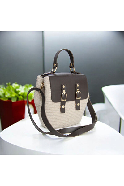 Hediyeninellitonu Delicious Ring Clavelle Straw Jute - Eagle Motive Workshop Design Knitting Bag Сумка для в'язання