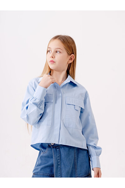 GİYİCEM TEKSTİL Дівчача сорочка з прихованим коміром 3161