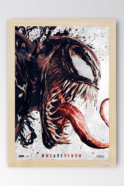 Saturn Tablou cu rame Venom - Tablou poster de film We Are Venom Marvel