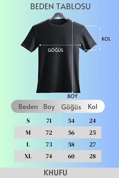 khufu ΛΕΥΚΟ - ΠΡΑΣΙΝΟ - ΜΠΛΕ ΑΤΥΠΩΤΟ Μπλουζάκι Oversize Relaxed Cut UNISEX
