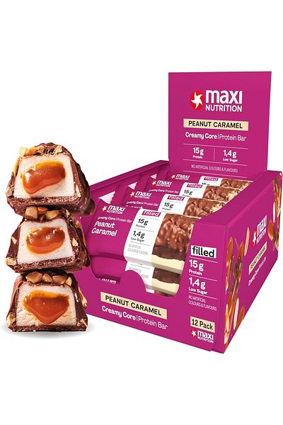 Maxi Nutrition Peanut Caramel Creamy Core Protein Bar | Box Of 12 Pcs