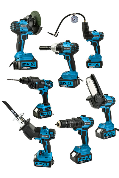 STEİNER 7 Başlıklı Set Spiral Taşlama Somun Sıkma Tilki Kuyruğu Dal Budama Akülü Vidalama Hava Pompası Hilti