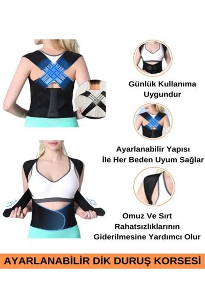 Ankaflex Training Sports Unisex Women and Men Upright Posture Corrector Corset Back Shoulder Corset Scoliosis Kyphosis Belt