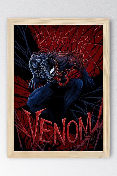 Saturn Venom Framed Table - Marvel Movie Poster Art Print