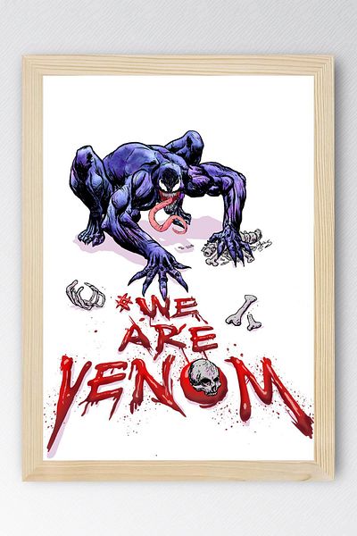 Saturn Venom Framed Table - Marvel Movie Poster Art Print