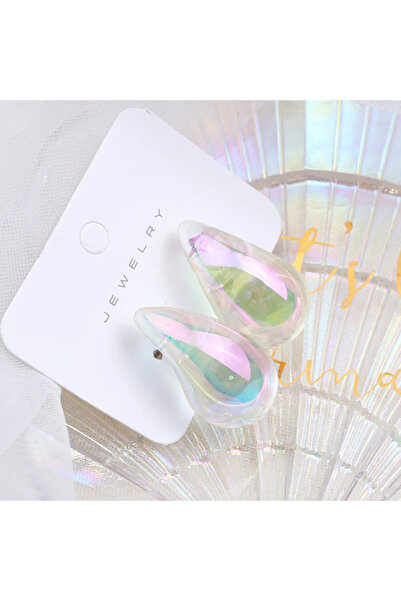 Choice أقراط فضية عصرية ملونة شفافة على شكل قبة سميكة للنساء أقراط دائرية من ...